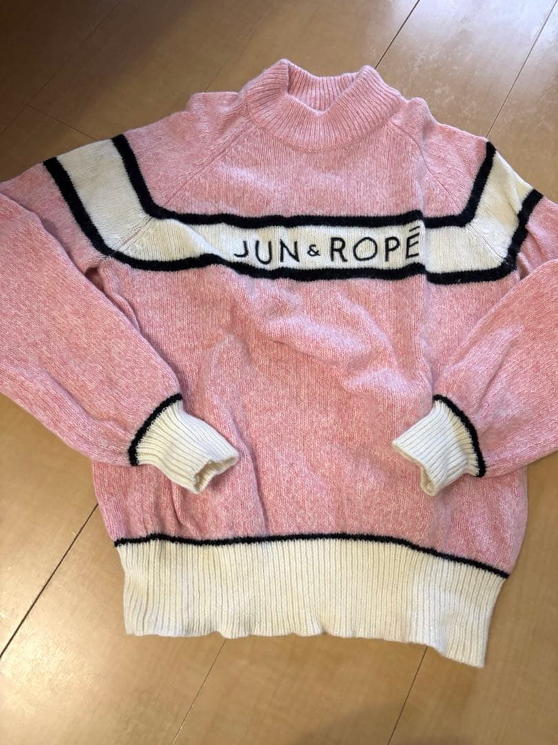 【極美品】JUN&ROPE ピンク タートルネック セーター