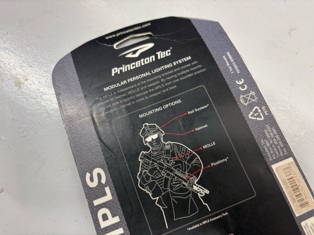 Princeton Tec MPLS ヘルメット ライト pelter se米軍