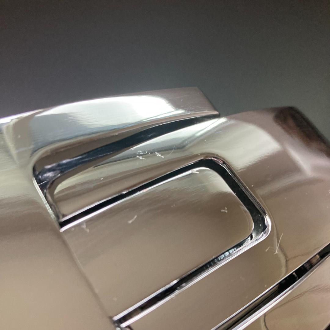 訳アリ パワーベルト レバーアクション 本革 ワンタッチ可変式 茶×光沢シルバー