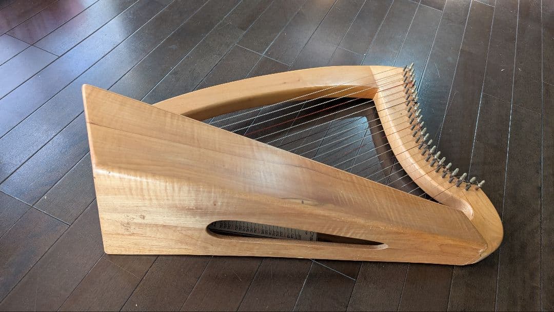 木製ミニハープ本体（収納バッグ付き）