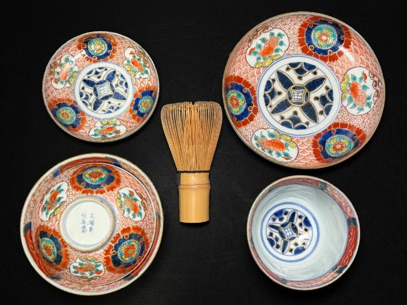 時代 古伊万里 錦手 四通組 60客 無傷 各15上 太明成化年製 文政十亥八月