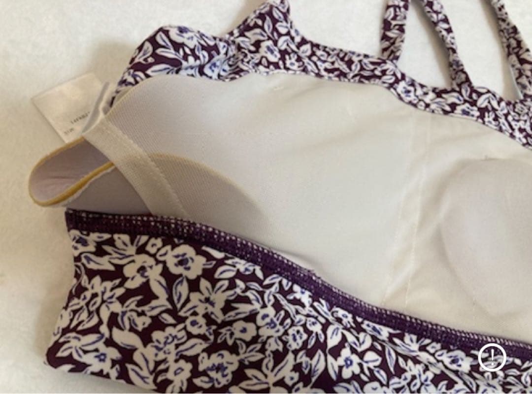 新品　emmi yoga エミヨガ　フラワーレギンス　小豆色×藤色S