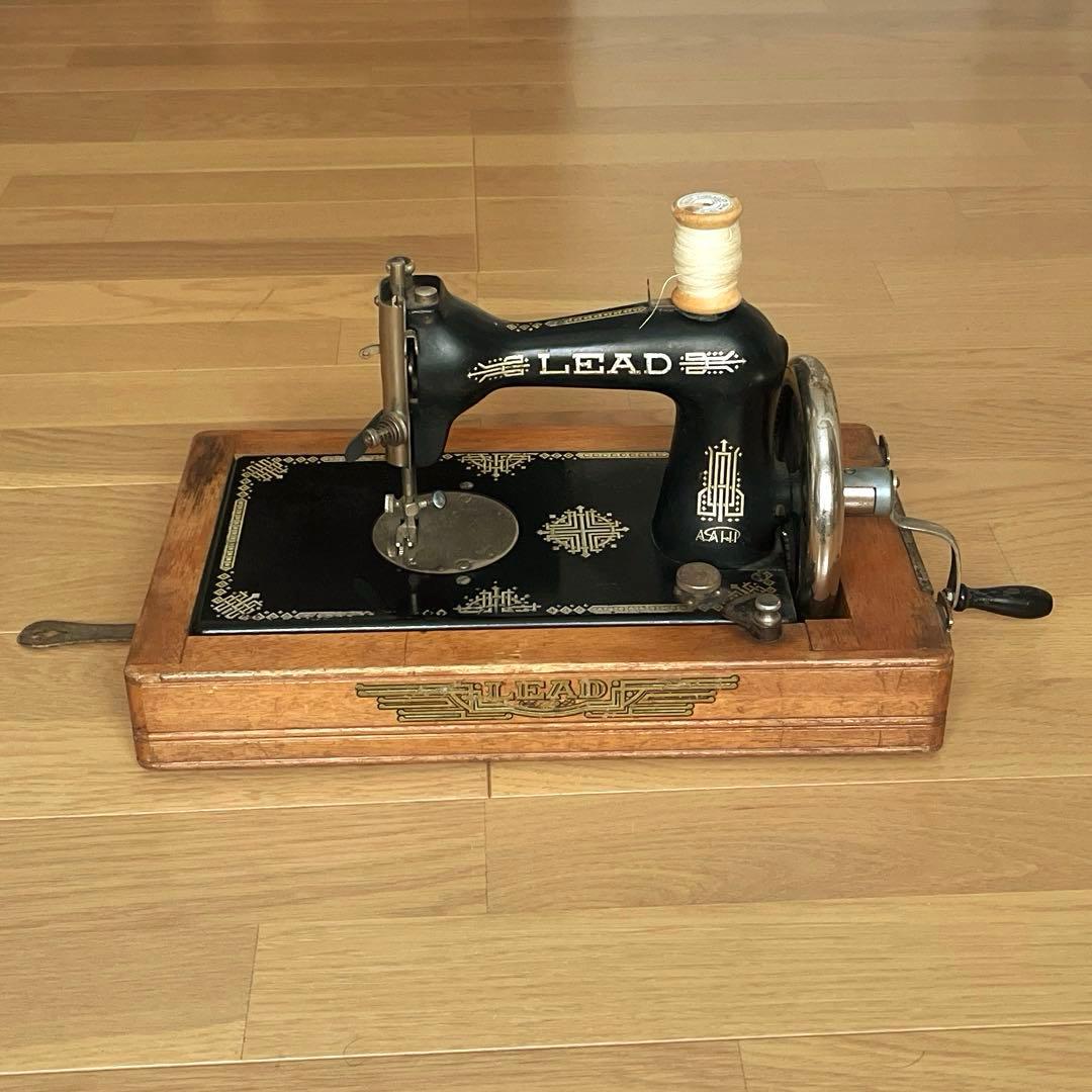 古道具　アンティーク　手回しミシン　LEAD インテリア