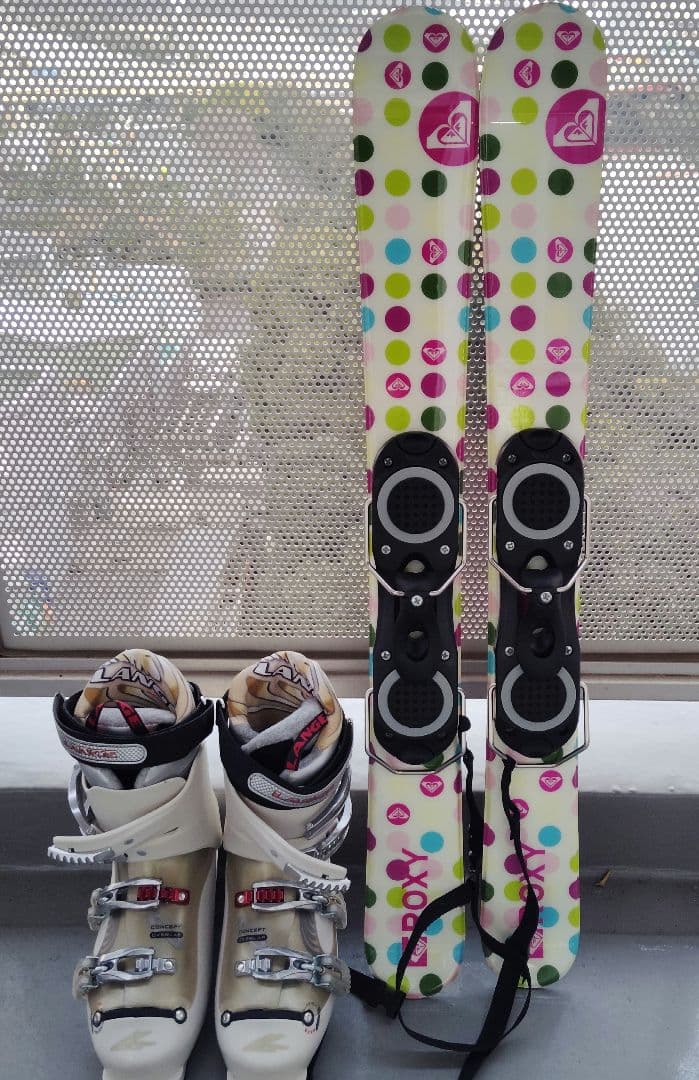 ROXYレディースショートスキー90センチ、ブーツ25.5センチ　7点セット