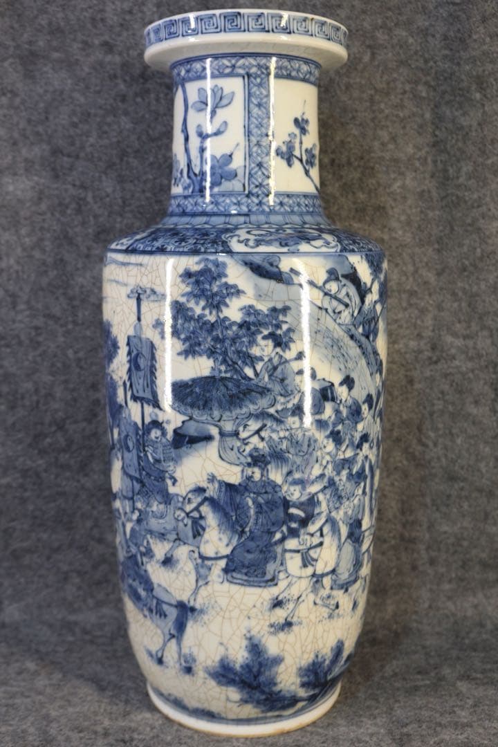 旧家蔵出　清国時代　大型 康熙青花瓷 逸品　陶器　置物