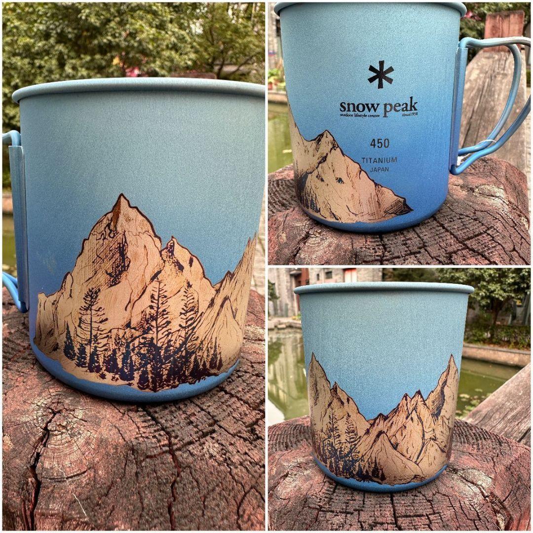 スノーピーク チタンマグ カスタム 陽極酸化 450ml ナムチャバルー ブルー