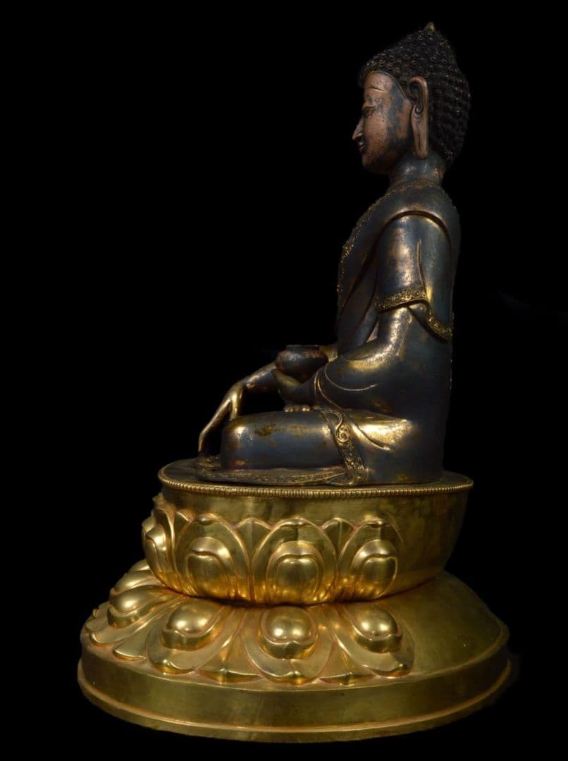 チベット特大仏像 高さ57cm 仏教美術 古銅 鍍金釈迦如来坐像(釋迦牟尼佛)