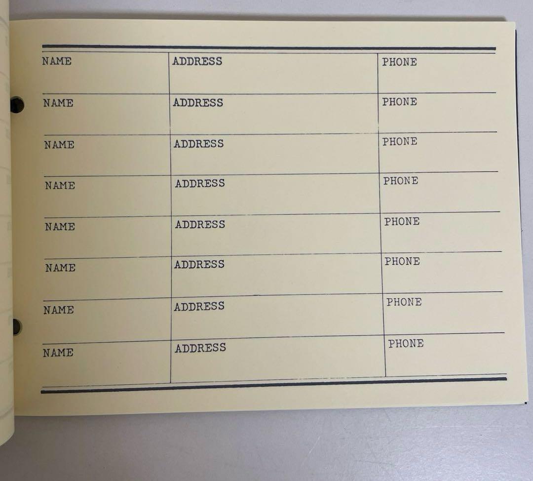 【匿名配送】未使用　ネイビー アドレス帳　文房具　年代物　レトロ