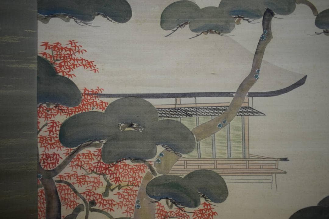 模写/酒井抱一/松楓図/桐題箱二重箱付/布袋屋掛軸HF-982