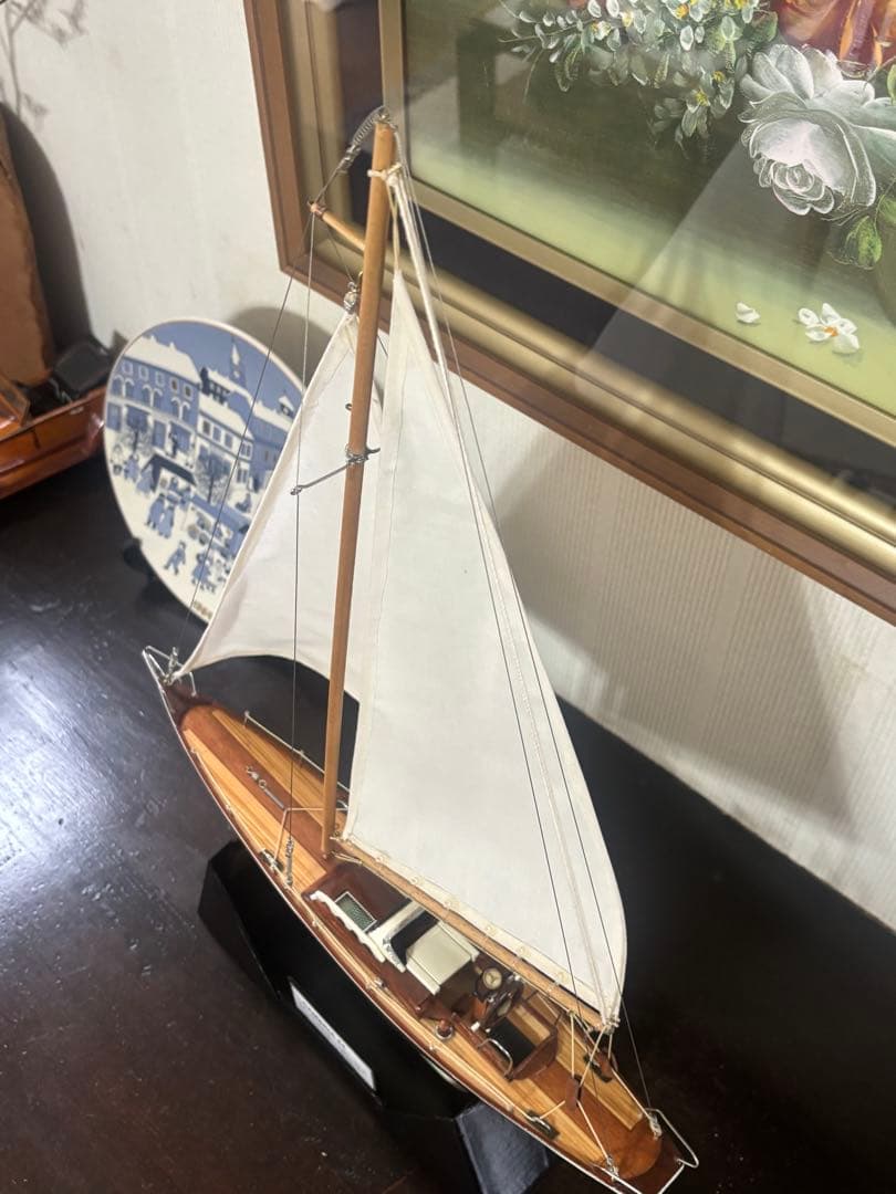 インテリア、木製モデルヨット