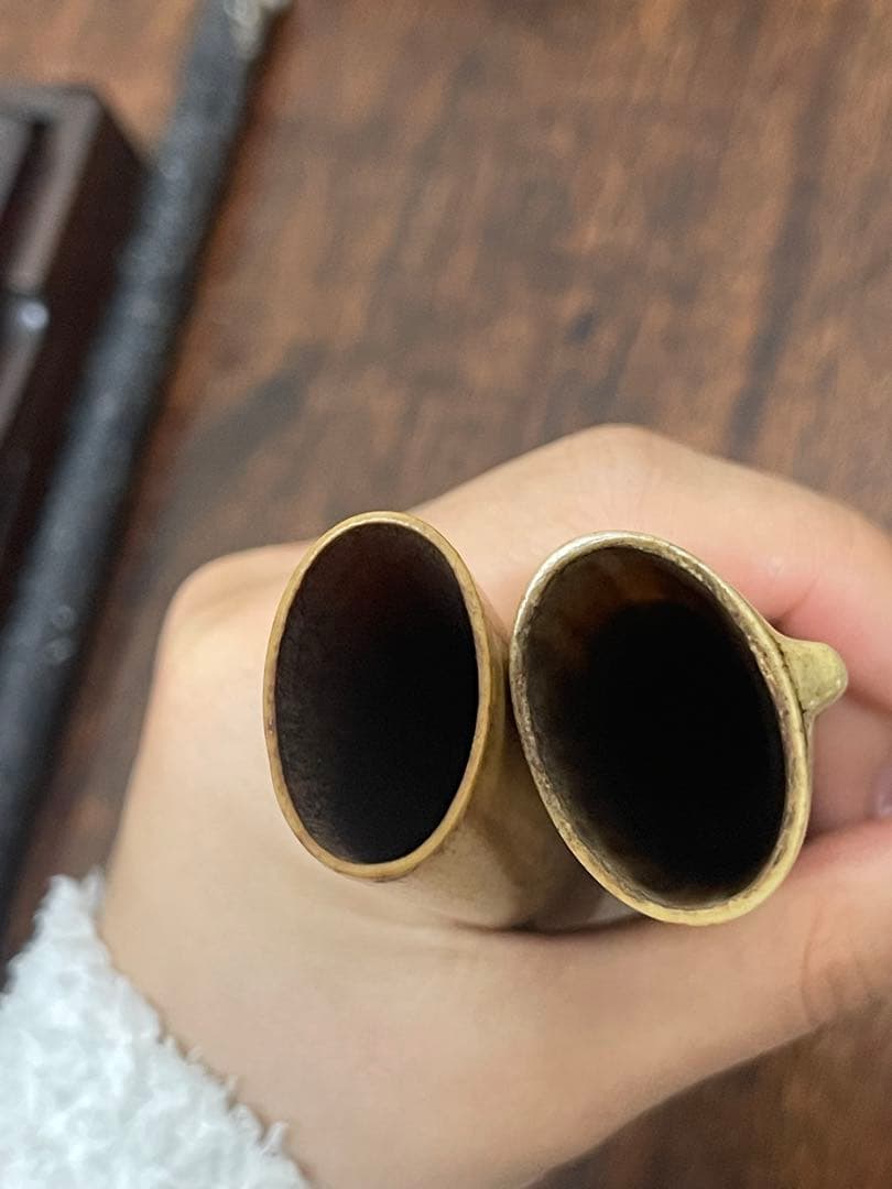 純銀キセル　骨製　彫刻キセル入れセット　煙草具　骨董古美術