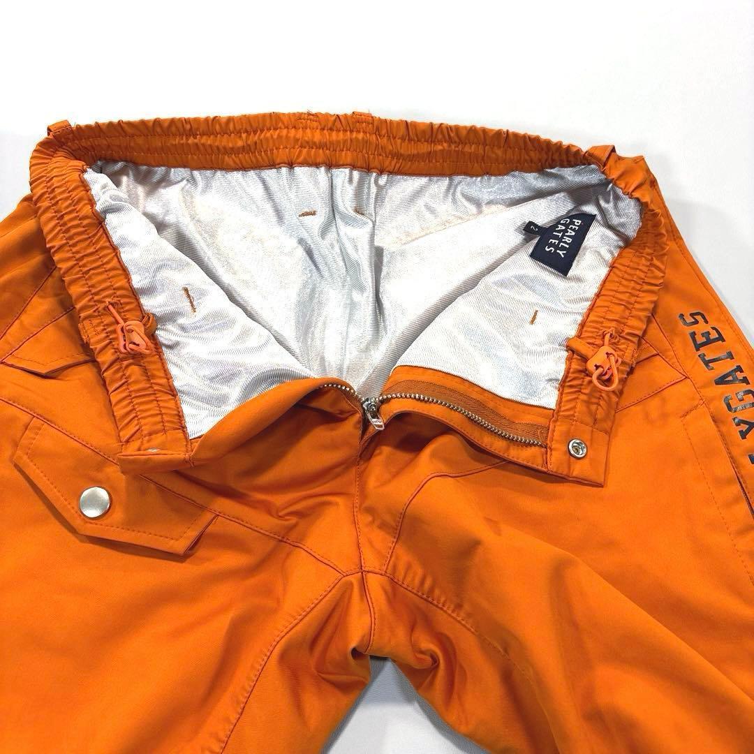 パーリーゲイツ　2/L 蓄熱　ロングパンツ　オレンジ　ウエストゴム　ドロスト