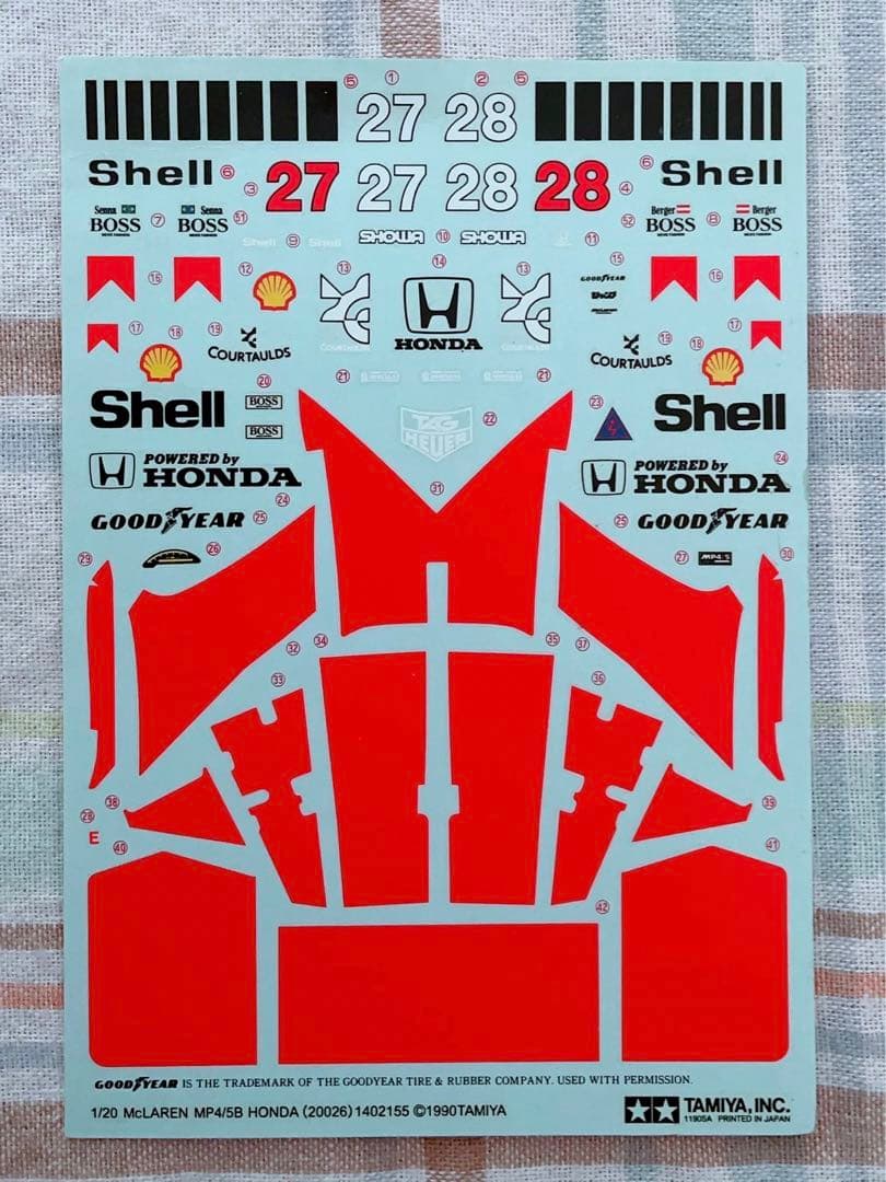絶版 タミヤ 1/20 マクラーレン・ホンダ MP4/5B アンダートレイ良好