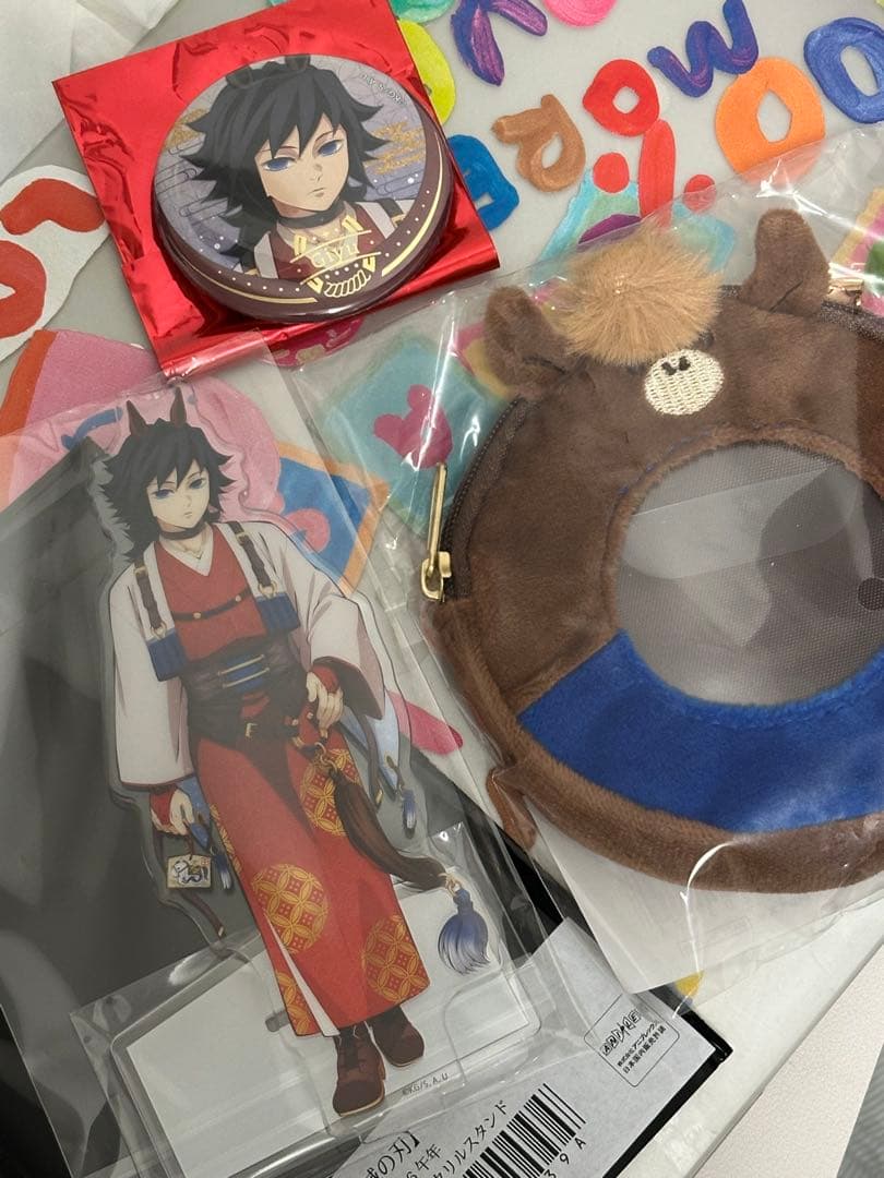 鬼滅の刃 午年 干支 アクリルスタンド缶バッジ ポーチ冨岡義勇