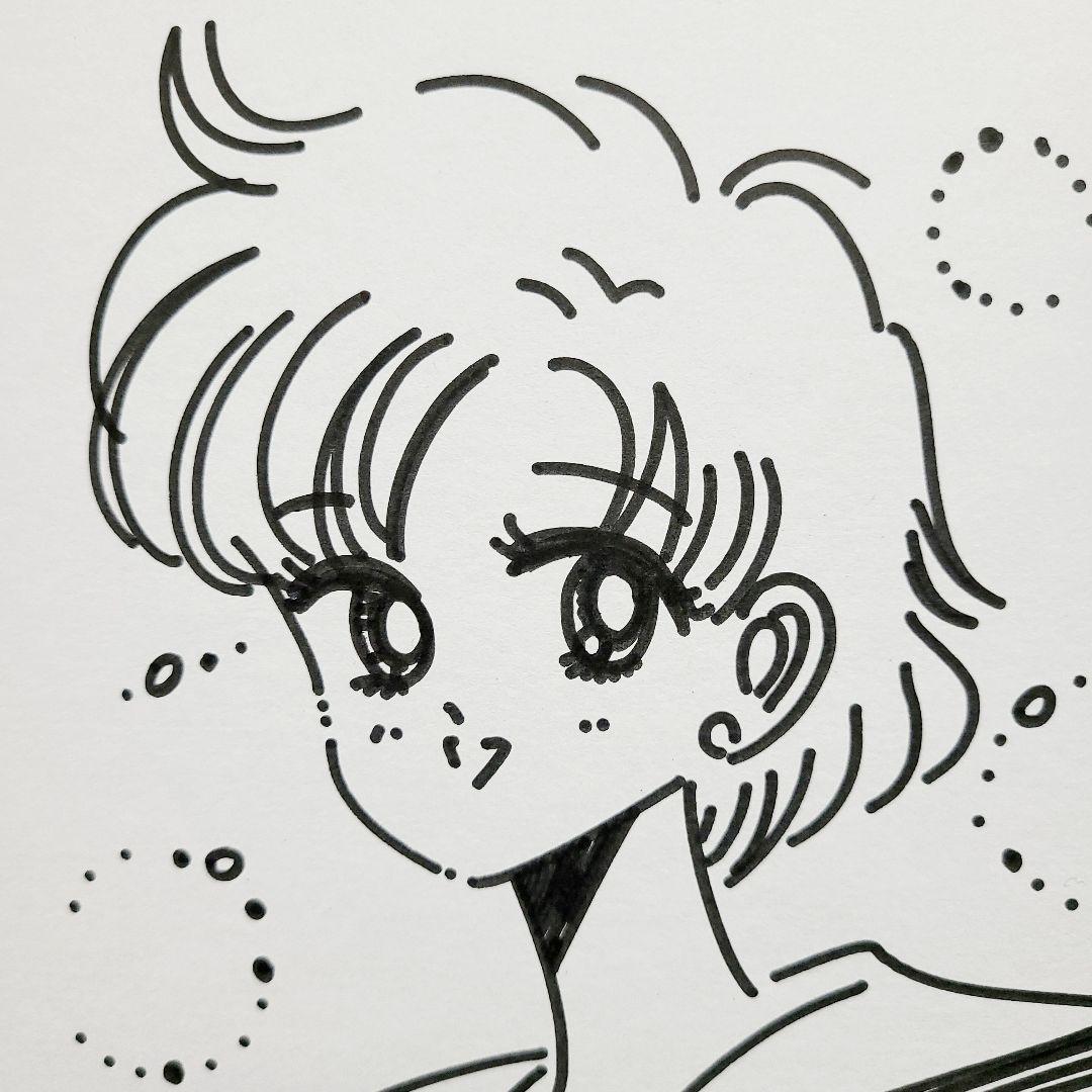 美少女戦士 セーラームーン 水野亜美イラスト直筆サイン色紙