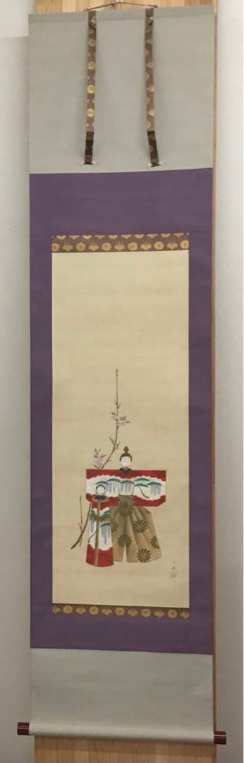 K茶道具　掛軸　紙雛　森高雅作　栞　共箱　紙箱　S1008KJ