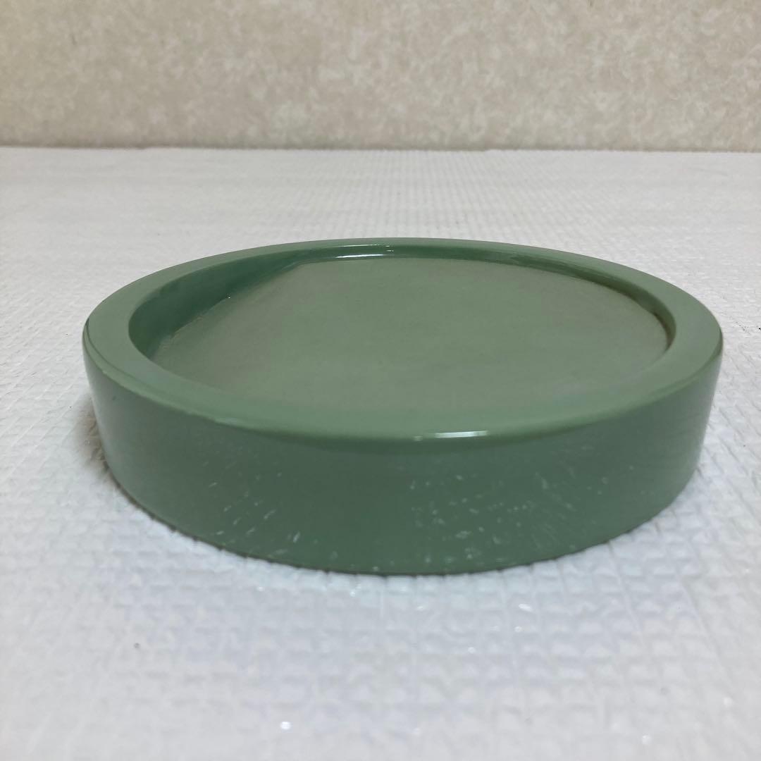 TS61 宮永東山 龍泉窯写 青磁硯 共箱 黄布 漆塗蓋付 伝統工芸 書道具