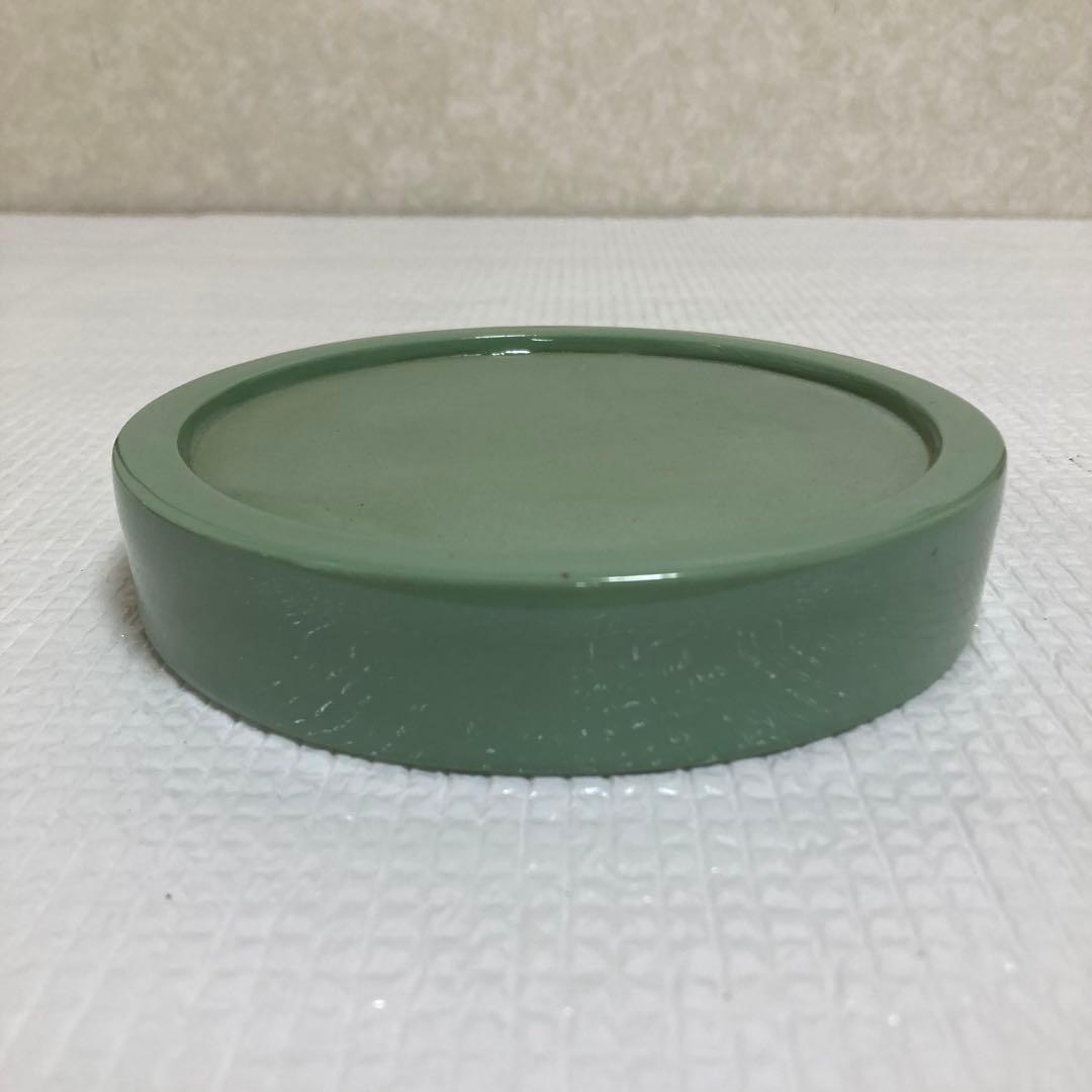 TS61 宮永東山 龍泉窯写 青磁硯 共箱 黄布 漆塗蓋付 伝統工芸 書道具