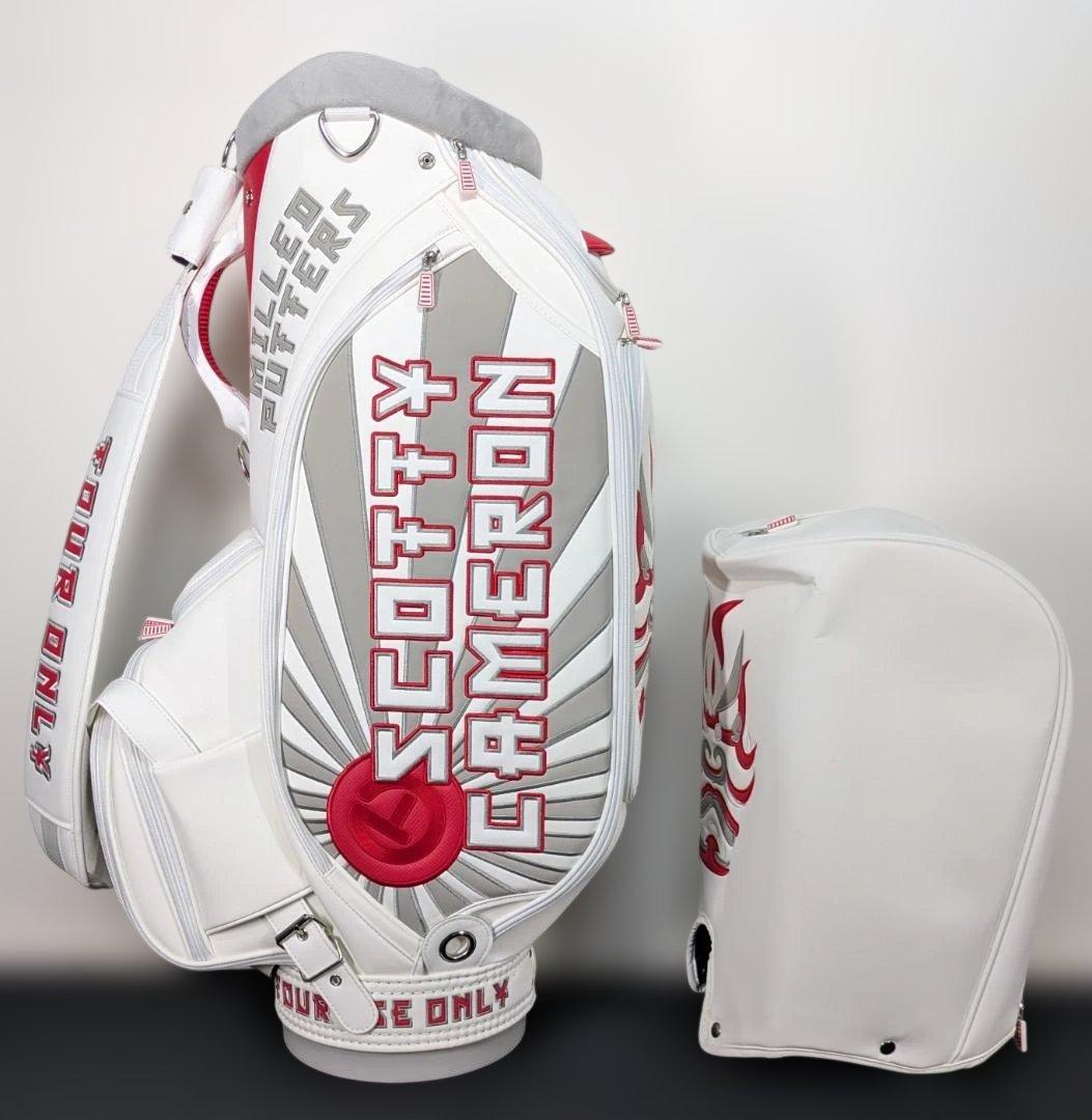 9.5型キャディバッグ　カート型　ホワイト　KABUKI　シングルストラップ