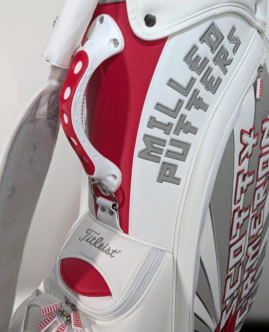 9.5型キャディバッグ　カート型　ホワイト　KABUKI　シングルストラップ