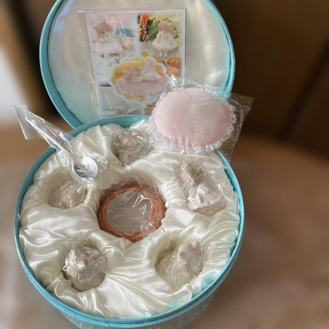 新品　綿の国星　ファニーガーデン 陶器製のチビ猫ちゃん 5体セット