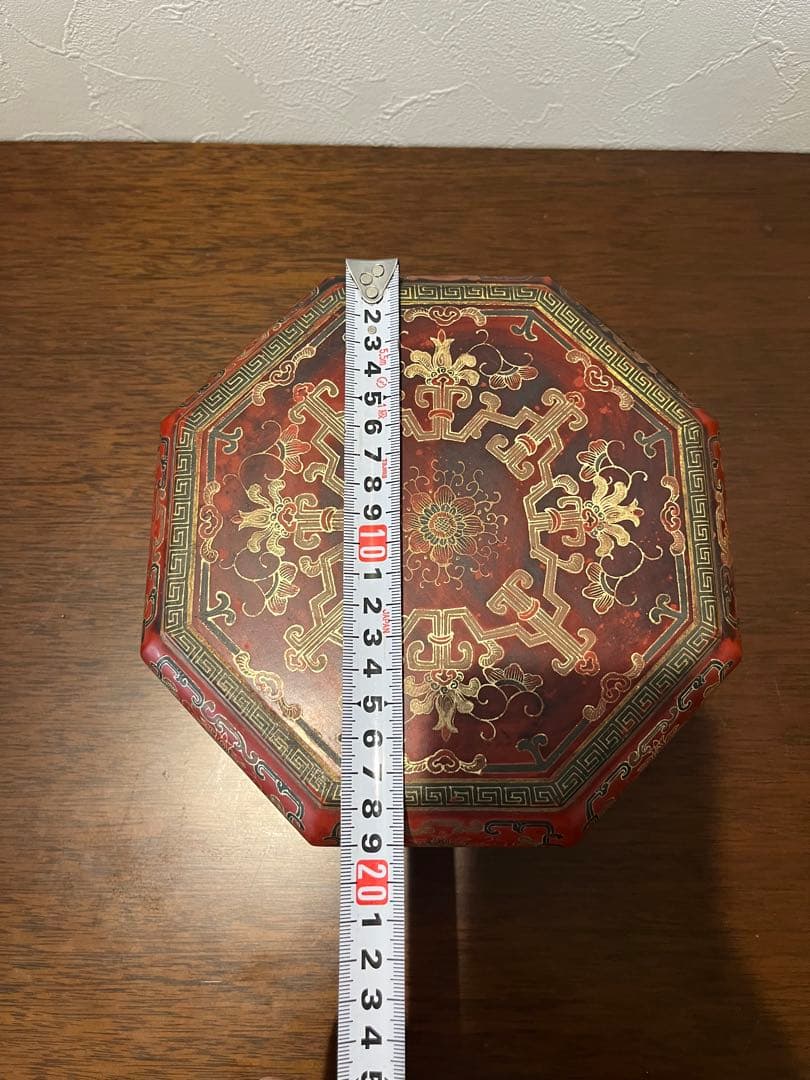 中国古美術 漆塗螺鈿飾り 八角形小箱 骨董品 アンティーク