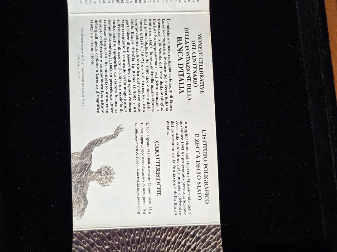 イタリア共和国　イタリア銀行創設100周年記念銀貨　3枚セット　1993