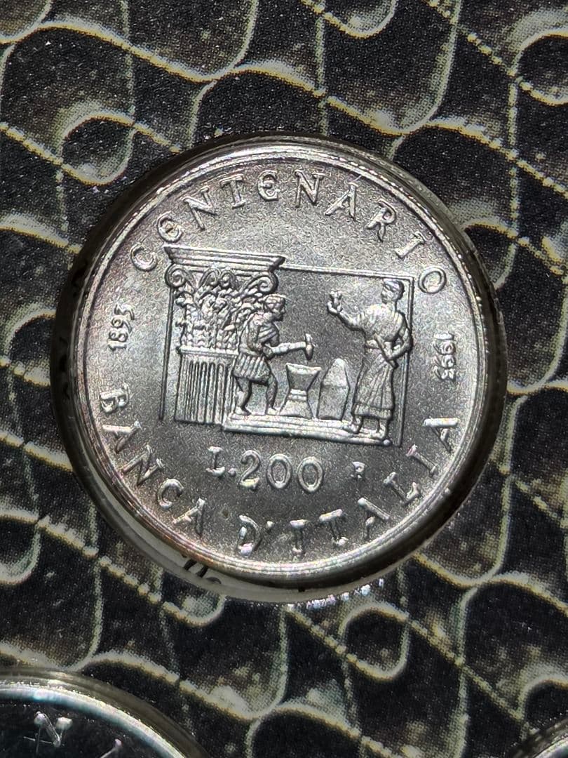 イタリア共和国　イタリア銀行創設100周年記念銀貨　3枚セット　1993