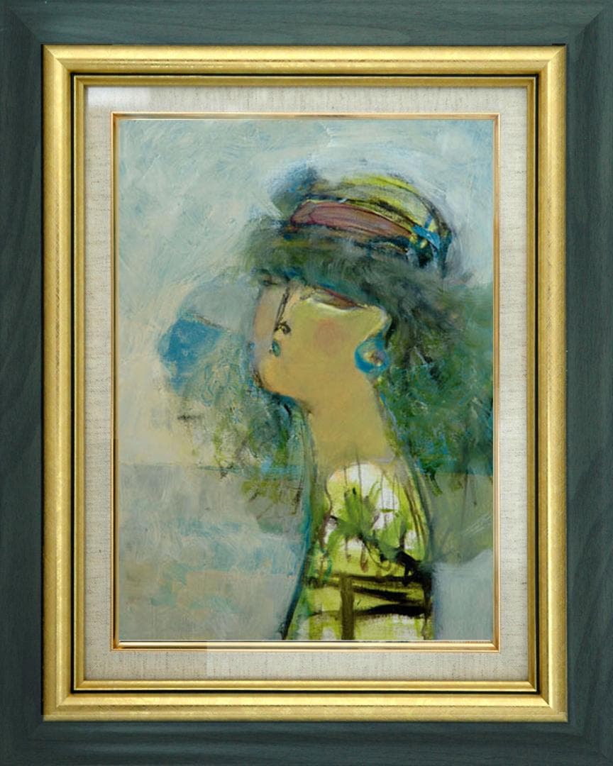 油絵 絵 絵画 インテリア 額付(銀) F4-052113 人物 女性像