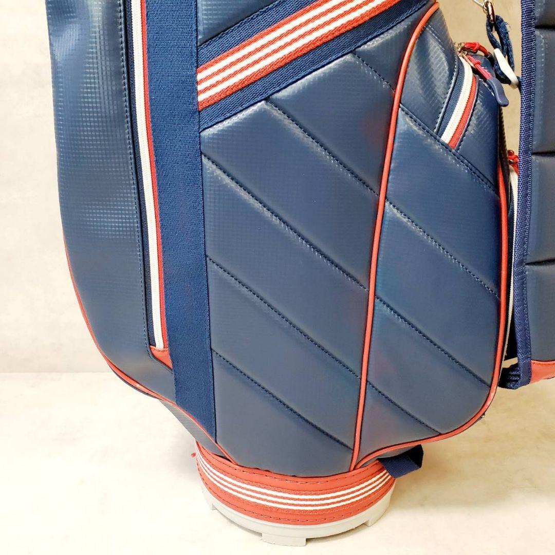 希少 アディダス ゴルフバッグ キャディバッグ ネイビー/レッド adidas