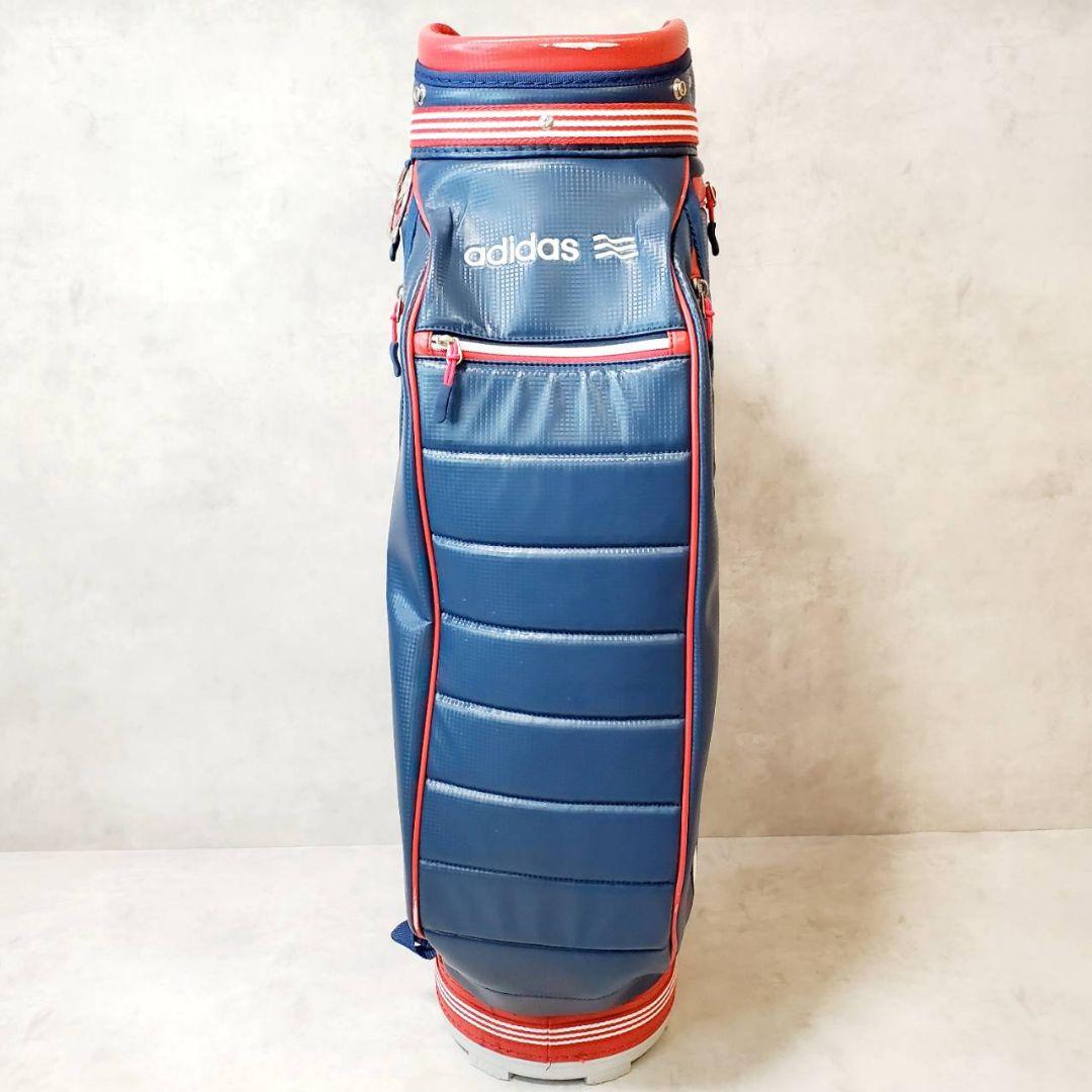 希少 アディダス ゴルフバッグ キャディバッグ ネイビー/レッド adidas