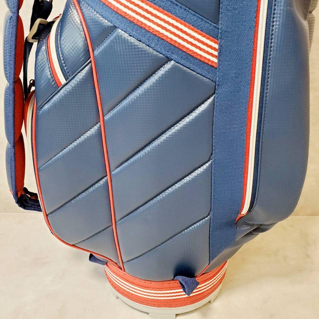 希少 アディダス ゴルフバッグ キャディバッグ ネイビー/レッド adidas