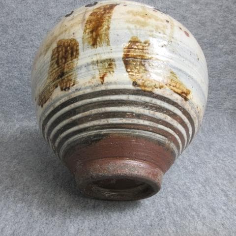 二川焼二彩松絵半胴大甕 [B27986]