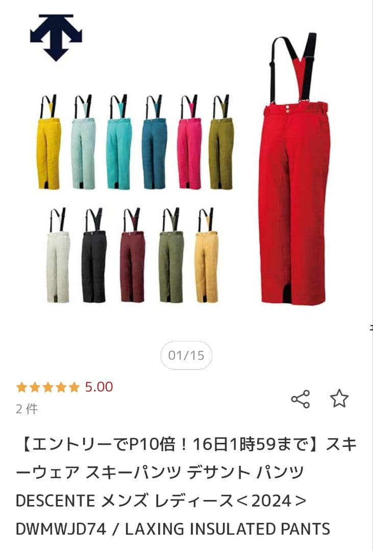 使用頻度少DESCENTE LAXING PANTS サイズM