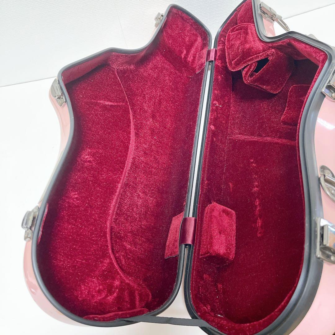 C.C.シャイニーケース　サックス　ピンク　ショルダーストラップ