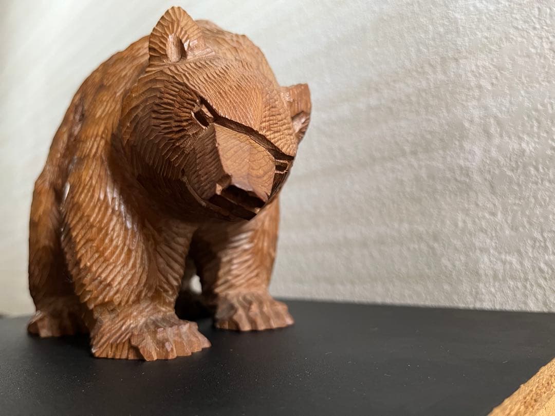 八雲町木彫り熊　木歩作　引間二郎　北海道民藝工芸品