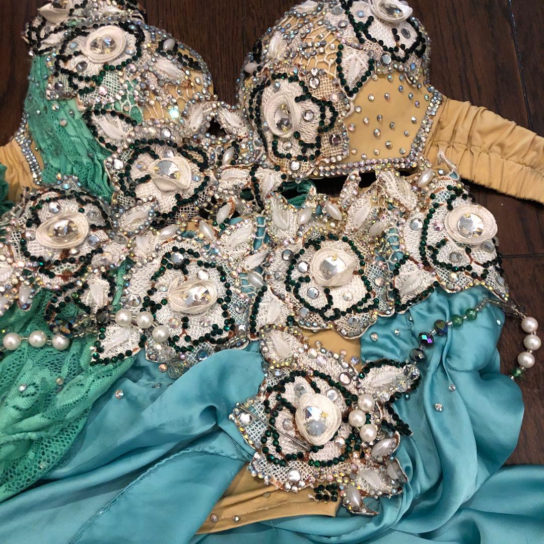 みんみ　再お値下げベリーダンスオリエンタル衣装 ペパーミントグリーン