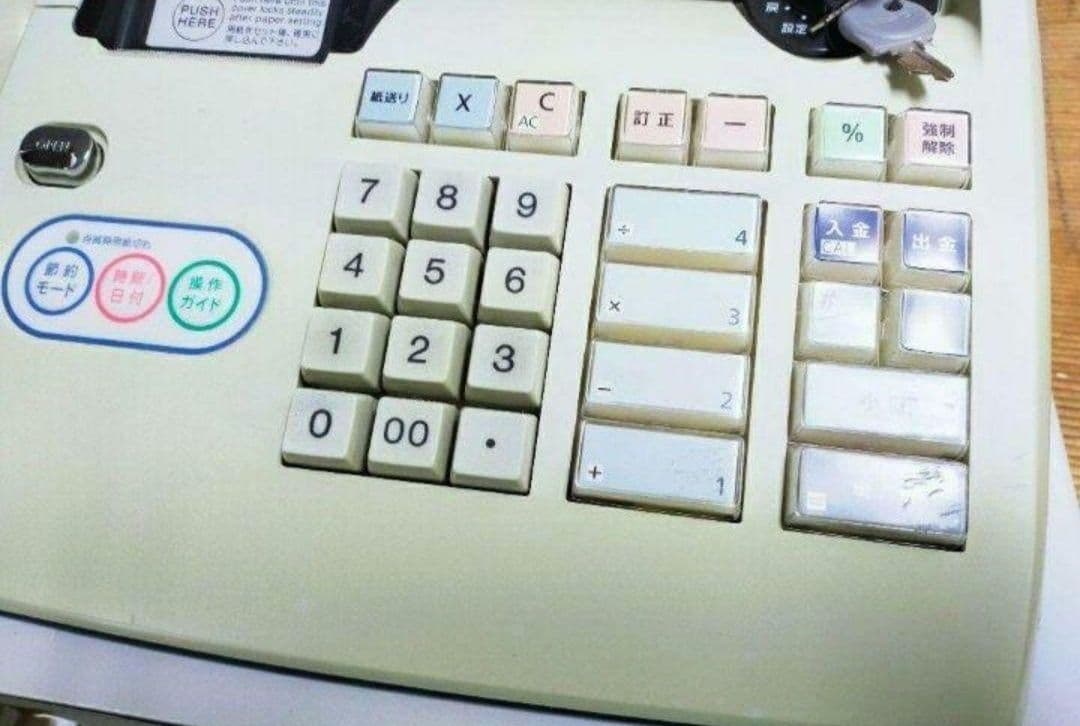 カシオレジスター　TE-M80　中古品　人気機種感熱紙　送料無料　801235