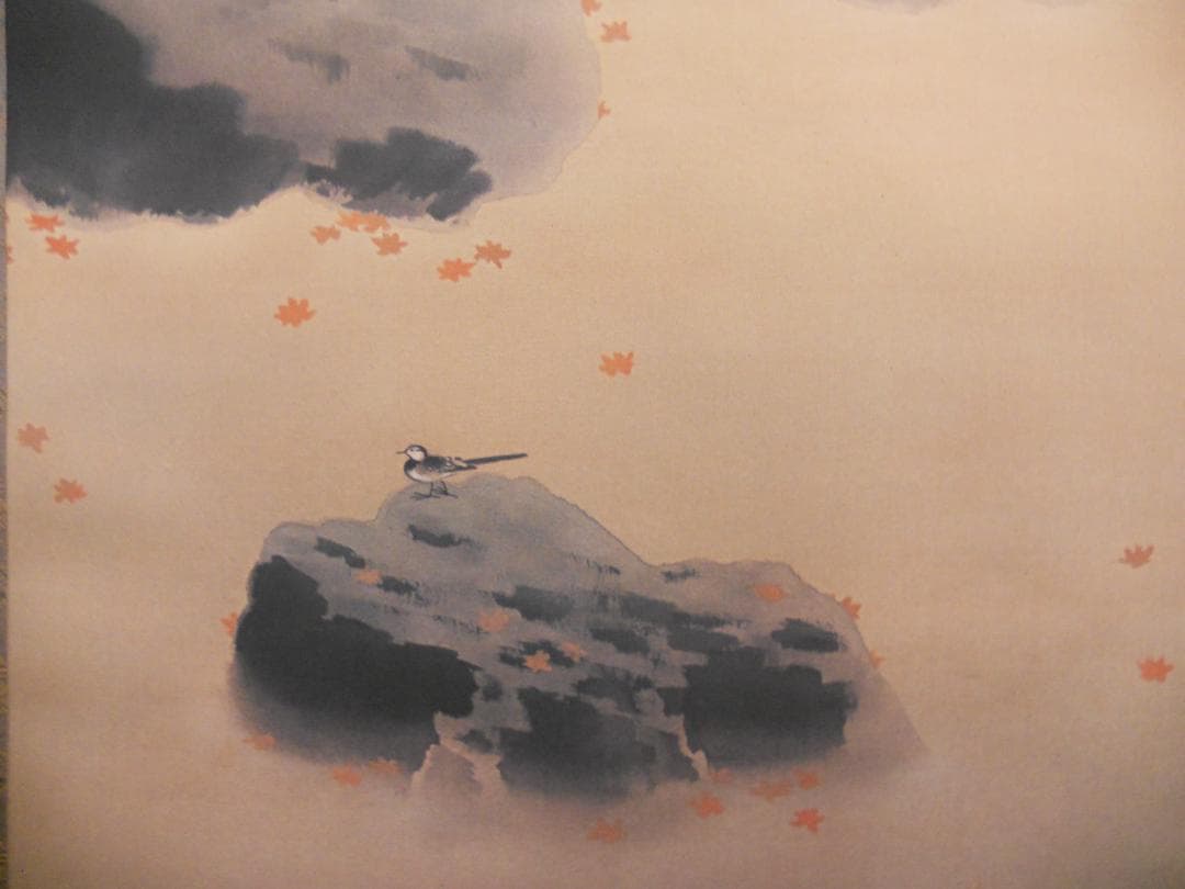 掛け軸 菱田春草 作『 渓間之秋 』 絹本 名品 複製 希少 茶道具 掛軸 美品