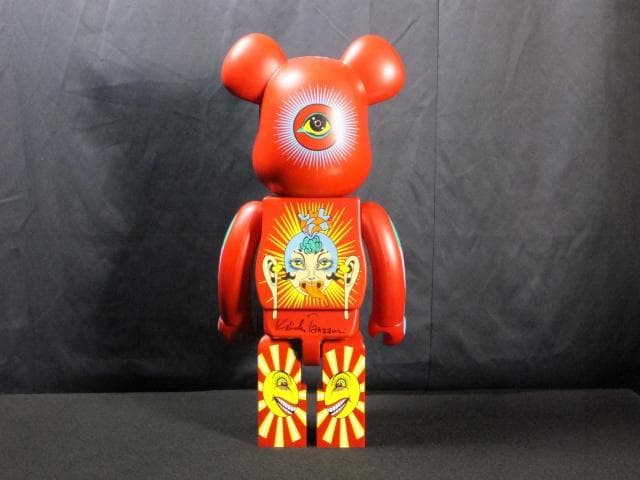 現代美術 田名網敬一　直筆サイン『BE@RBRICK 1000％赤』1205B