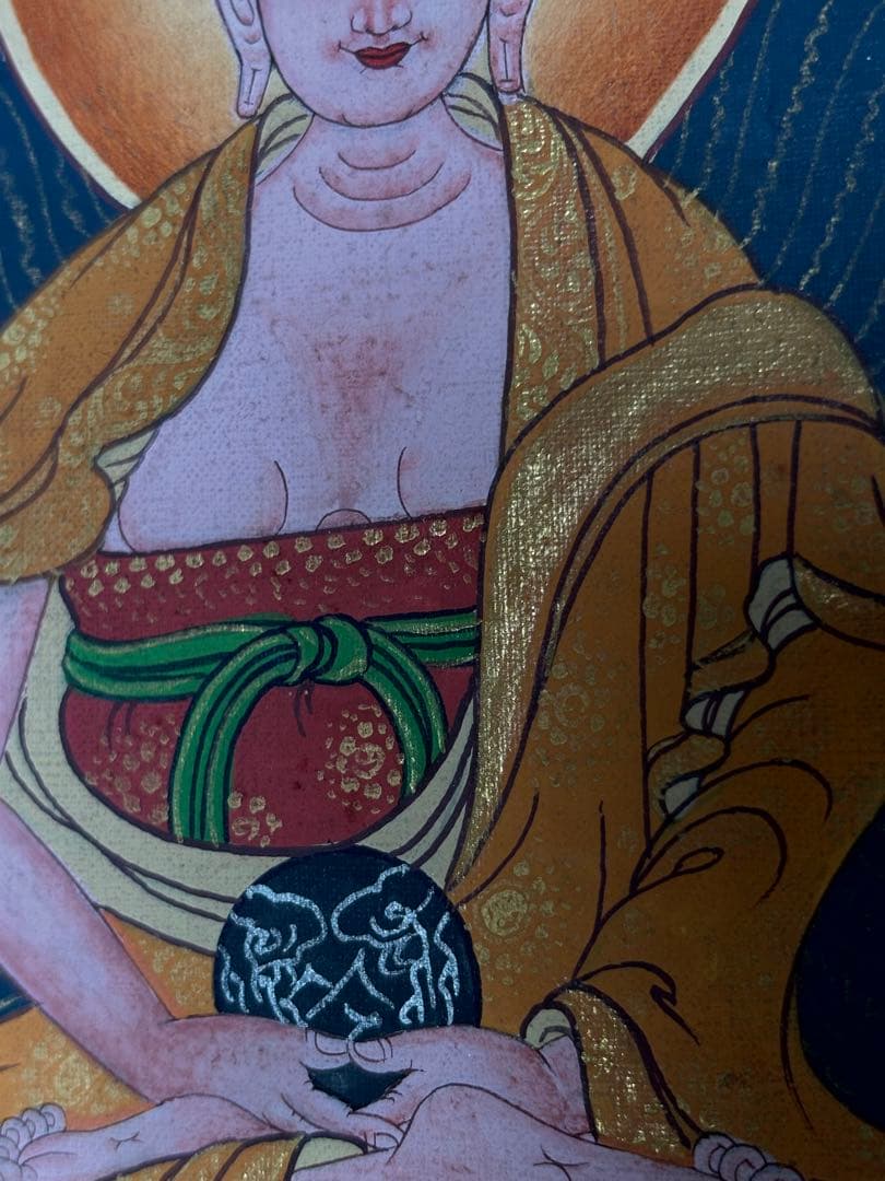 チベット仏教 曼荼羅 タンカ 肉筆コットンキャンパス手書き