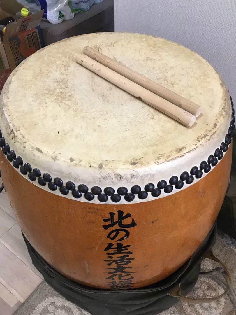 長胴太鼓 和太鼓　1尺8寸　直径55cm 付属バチ付き