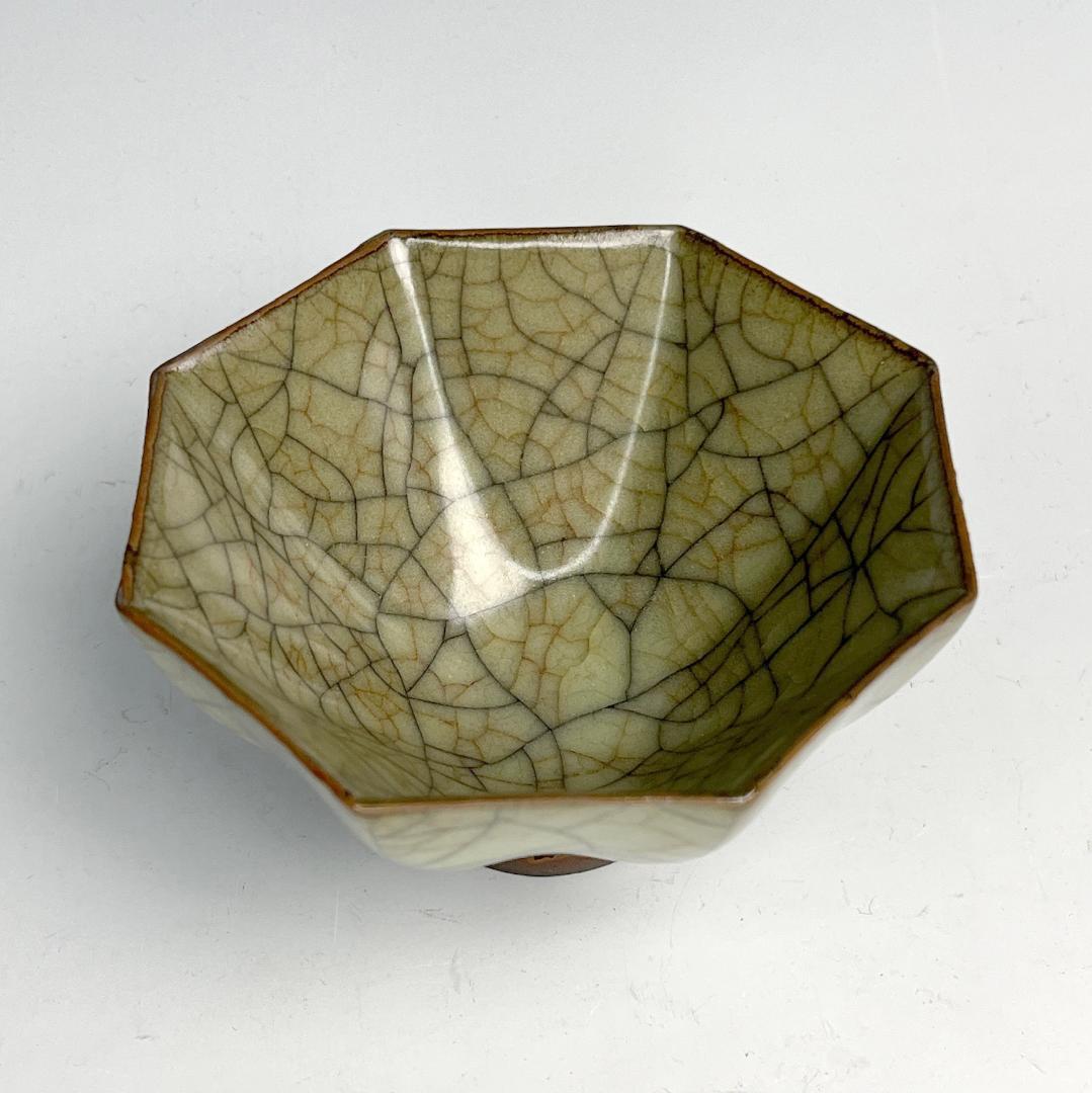 哥窯 八角盌 中国古玩 中国美術 唐物 擺件