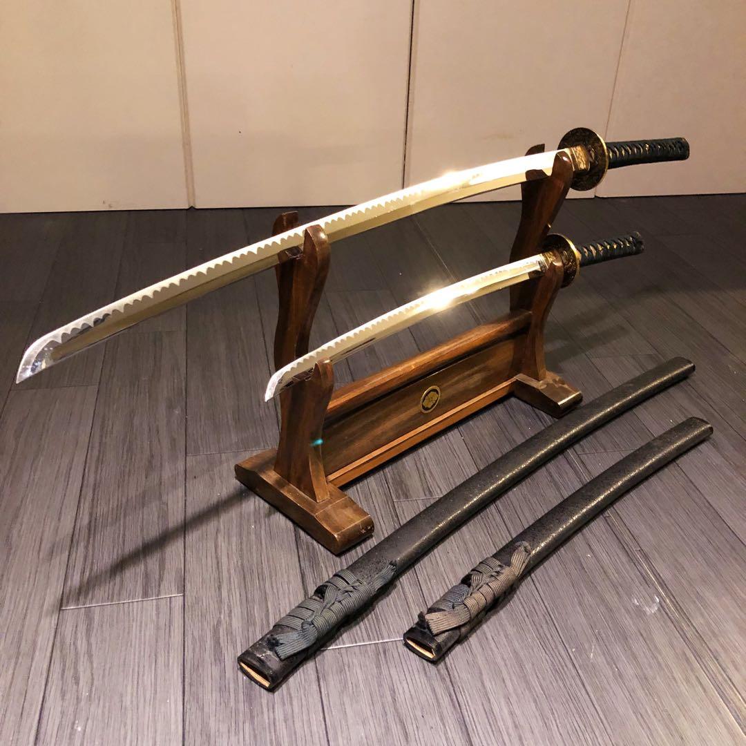 本格模造刀　大小セット　緑拵え　太刀　脇差　大小セット