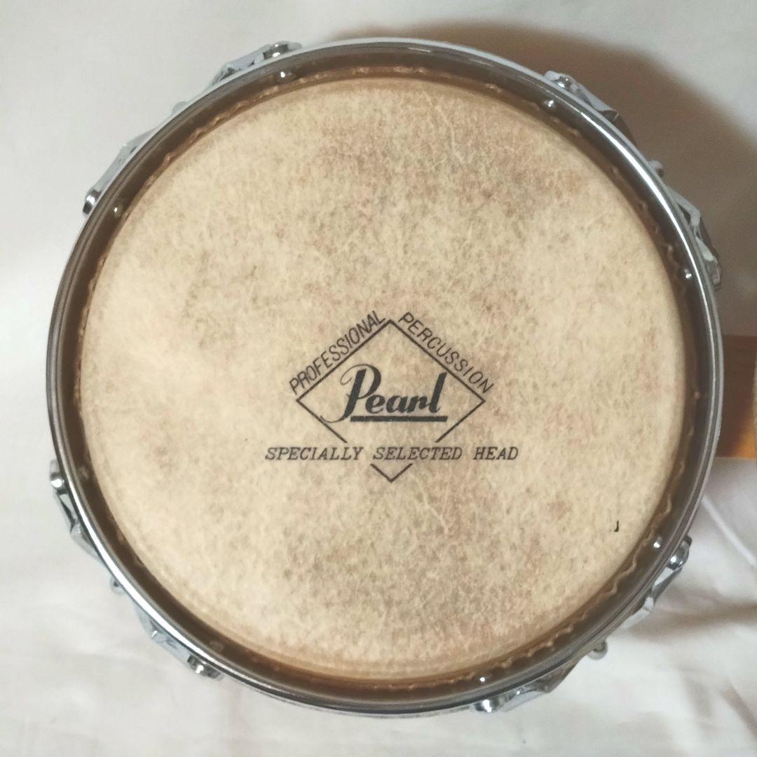 Pearl　ホワイトウッドボンゴ　スタンド　セット　BG-209W　本皮　パール