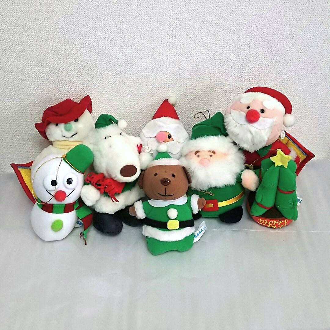 平成レトロ 昭和レトロ♪サンタ 雪だるま クリスマス Xmas ぬいぐるみ♡