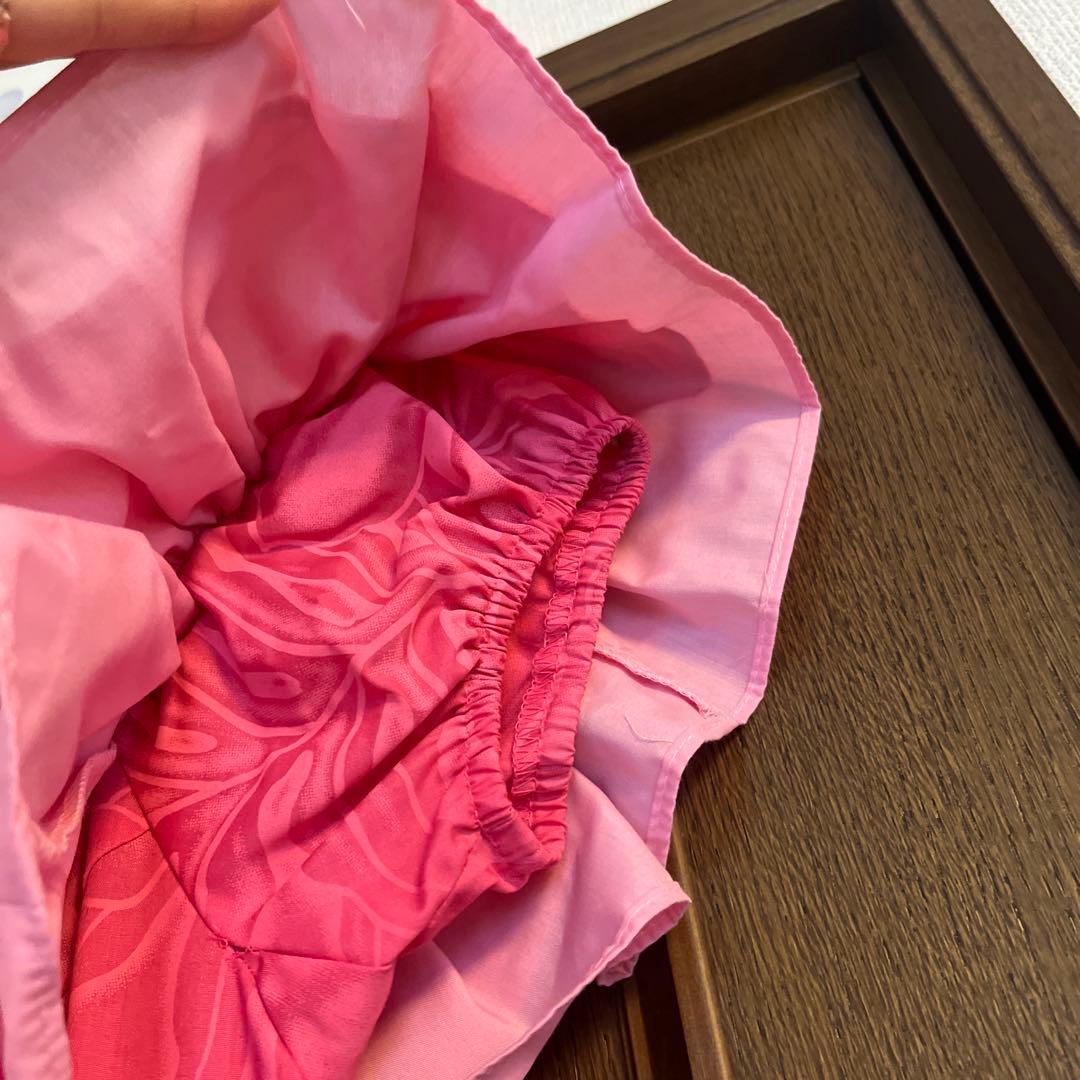 【超美品 一度着用のみ】ピンク フリル付き ムームードレス 上品 ハワイメイド