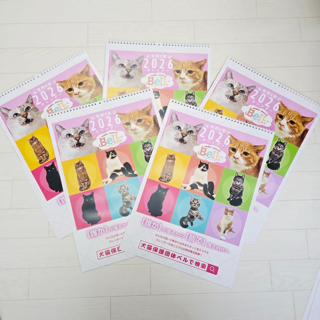 ③《猫》壁掛けチャリティーカレンダー5枚セット