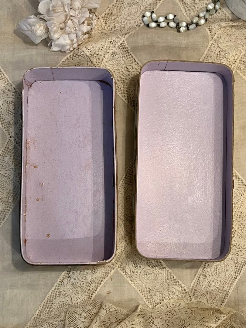 ◆フランスアンティーク｜レア1900年代パリ石鹸箱アールヌーボー紙箱すみれ紫花