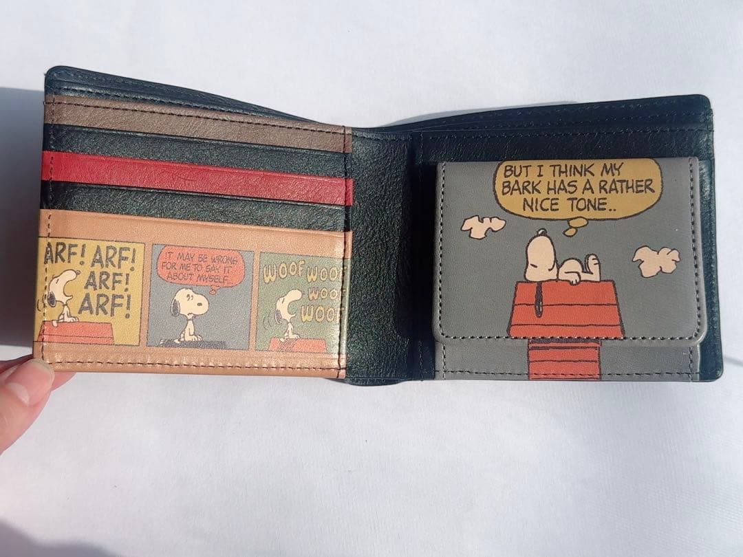PEANUTS スヌーピー 二つ折り財布 ブラック